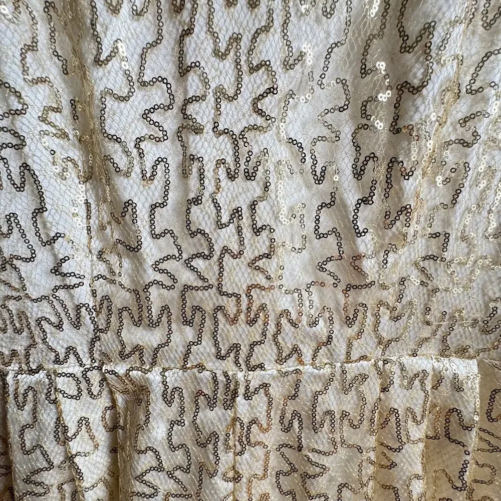 JIBRI Gold Sequined Sculptural Jumpsuit - Picture 3 of 9